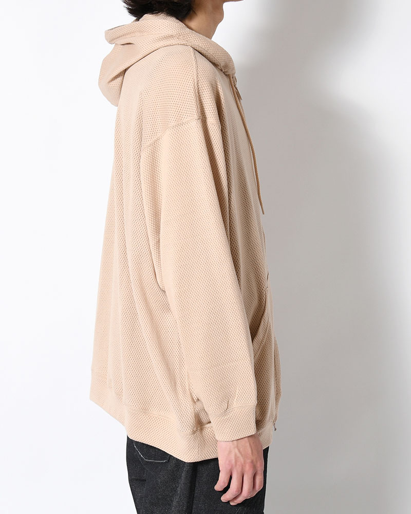 COTTON MESH HOODIE -BEIGE-