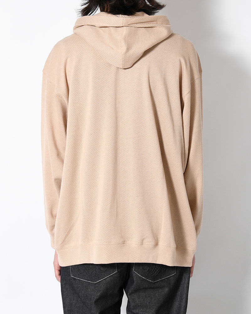 COTTON MESH HOODIE -BEIGE-