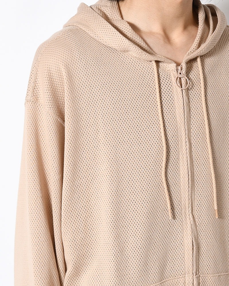 COTTON MESH HOODIE -BEIGE-