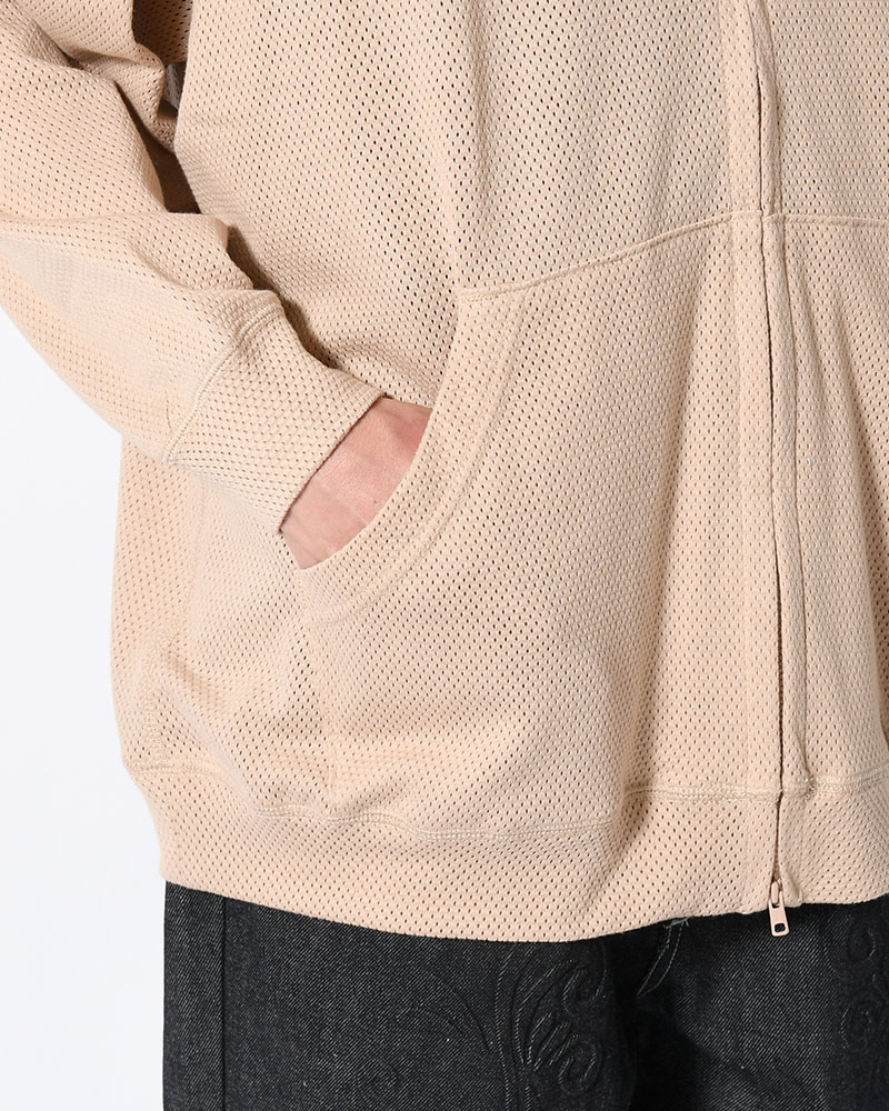 COTTON MESH HOODIE -BEIGE-