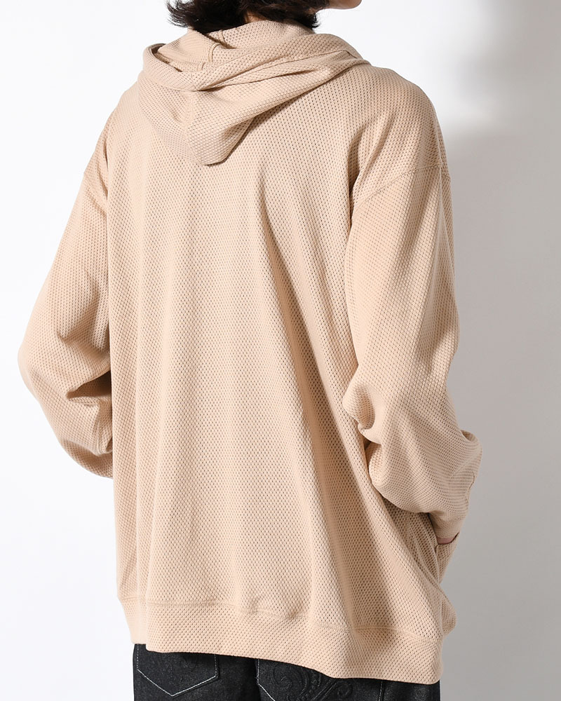 COTTON MESH HOODIE -BEIGE-