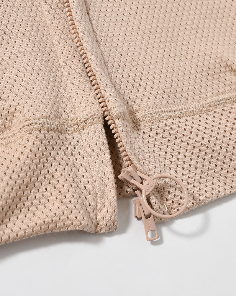 COTTON MESH HOODIE -BEIGE-