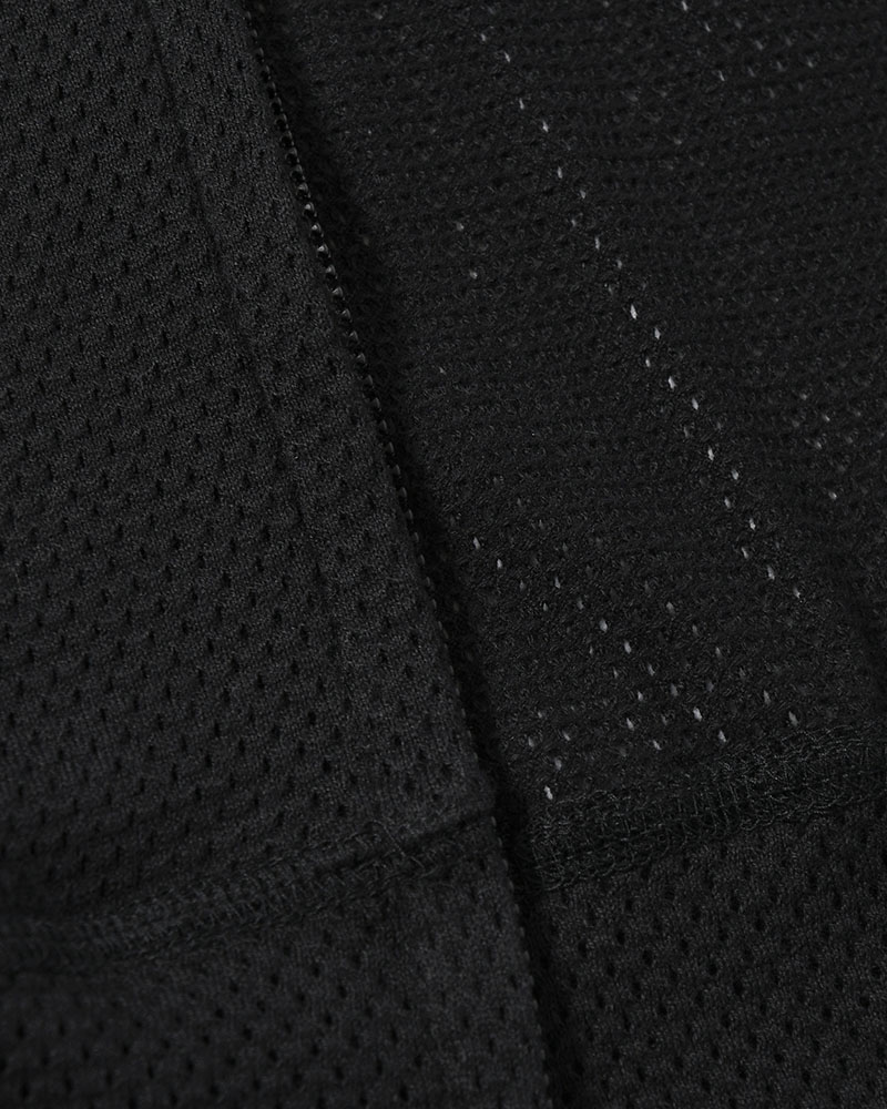 COTTON MESH HOODIE -BLACK-