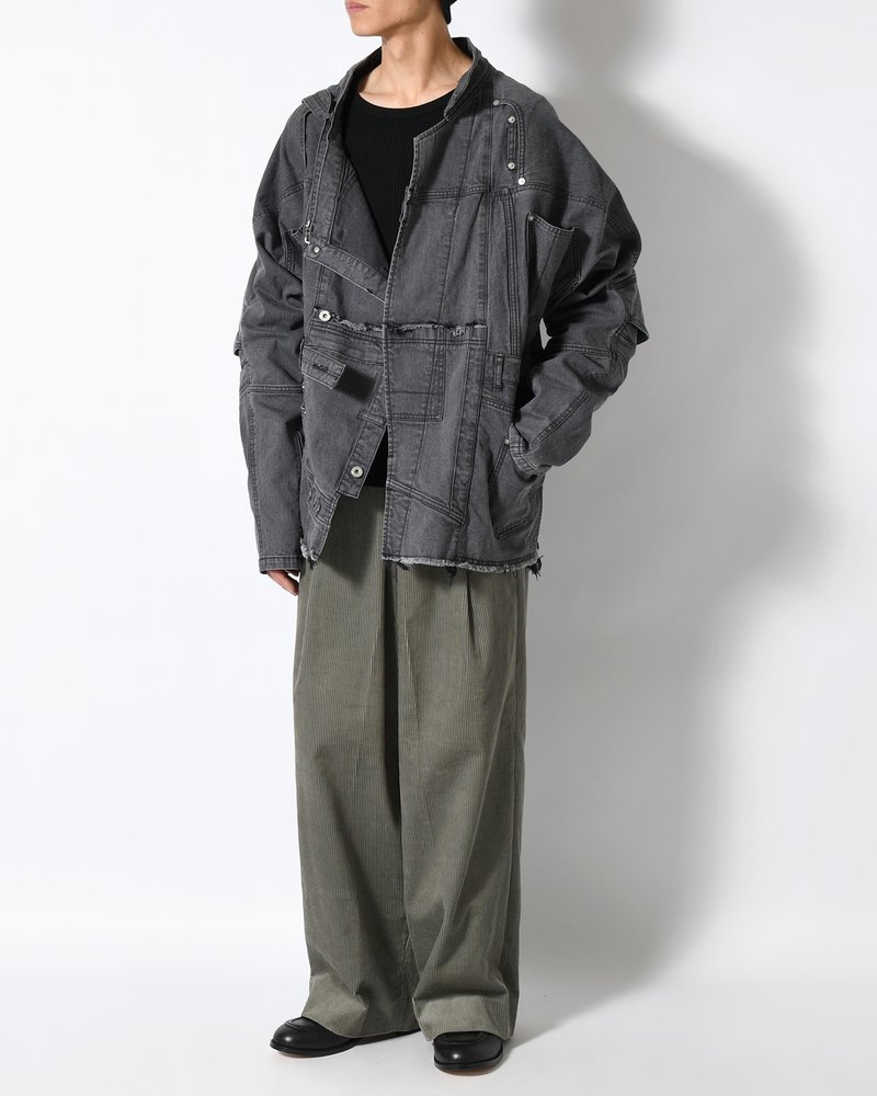 PUZZLE DENIM JACKET -BLACK FADE-