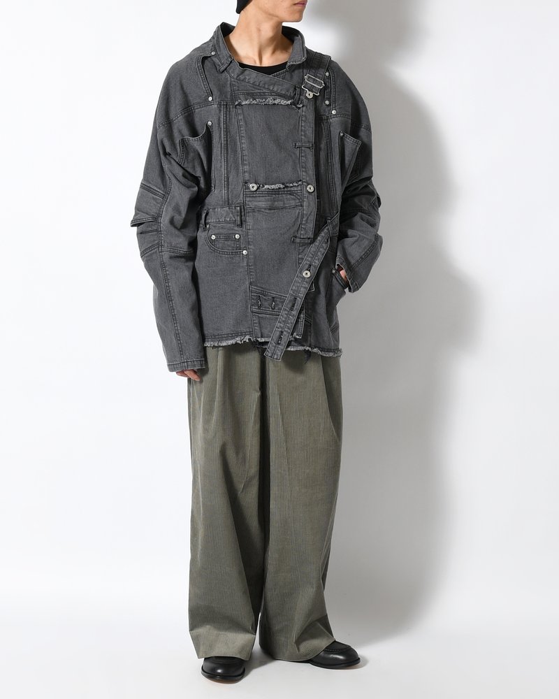 PUZZLE DENIM JACKET -BLACK FADE-