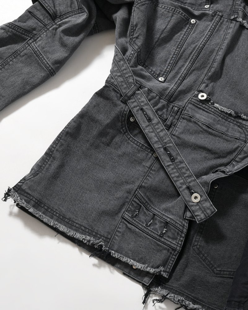 PUZZLE DENIM JACKET -BLACK FADE-