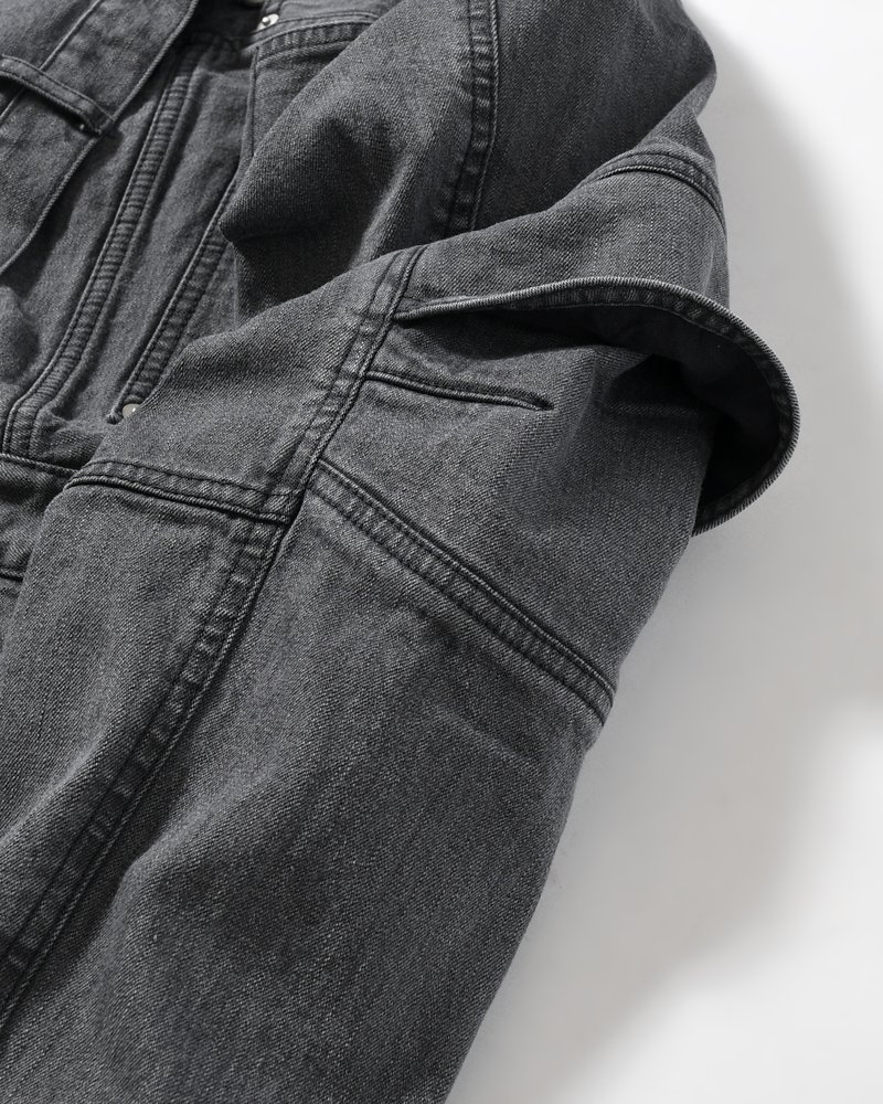 PUZZLE DENIM JACKET -BLACK FADE-