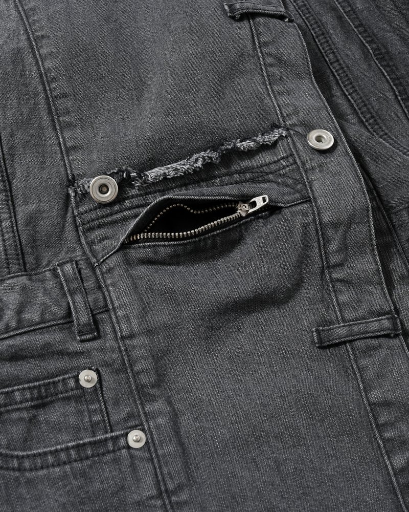 PUZZLE DENIM JACKET -BLACK FADE-