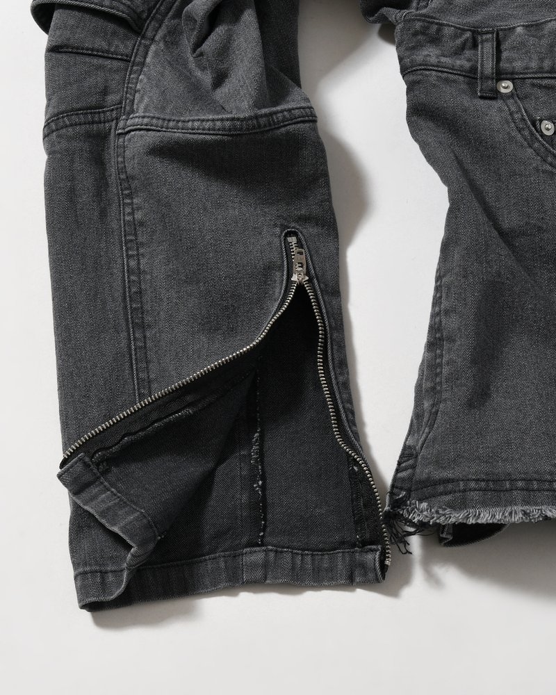 PUZZLE DENIM JACKET -BLACK FADE-