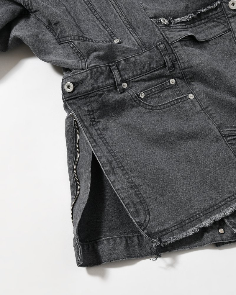 PUZZLE DENIM JACKET -BLACK FADE-