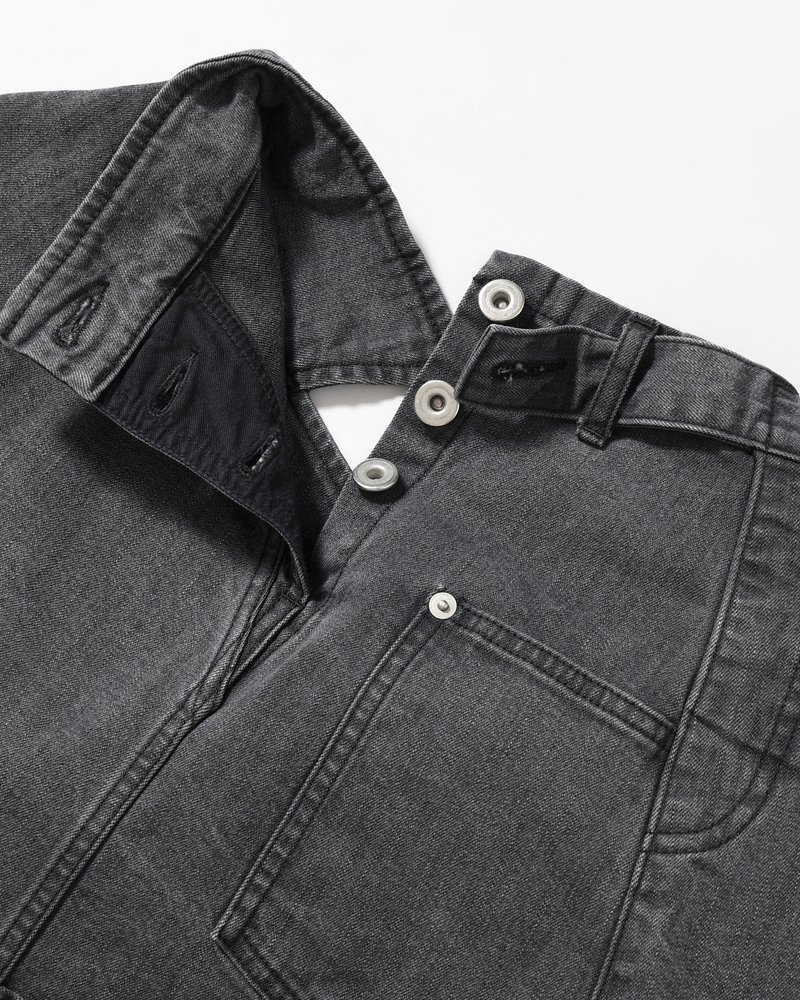 PUZZLE DENIM JACKET -BLACK FADE-