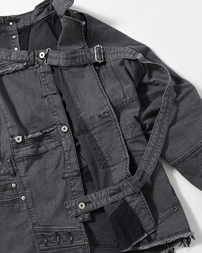 PUZZLE DENIM JACKET -BLACK FADE-