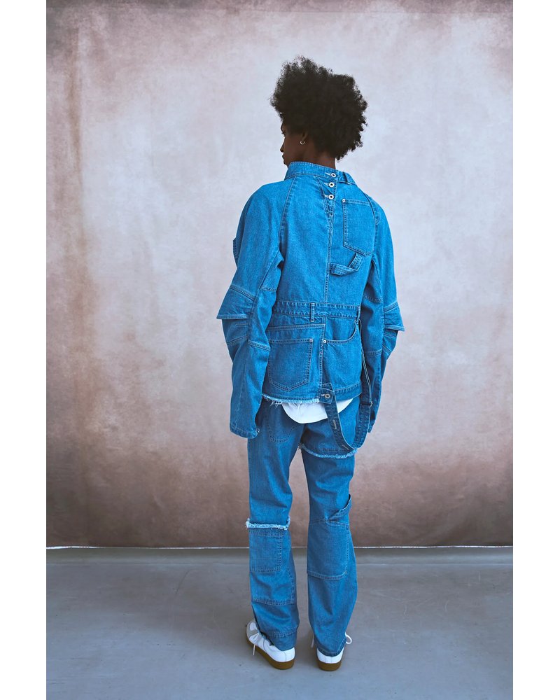 PUZZLE DENIM JACKET -BLACK FADE-