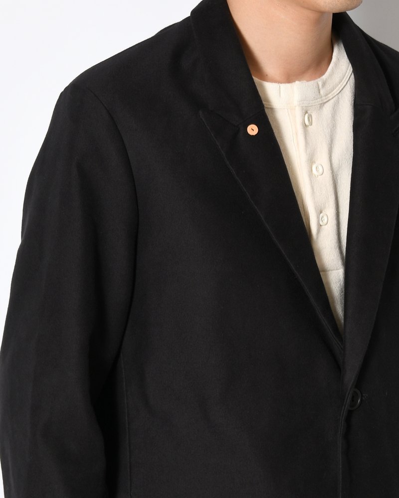 MOLE SKIN TAILORED JACKET -BLACK-