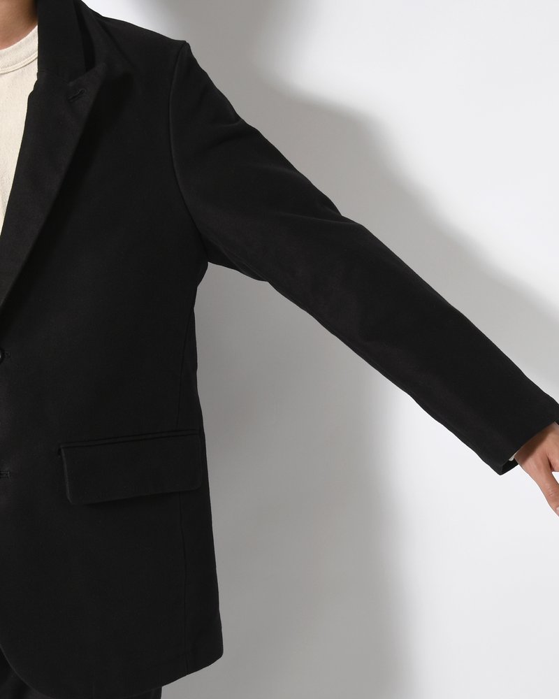 MOLE SKIN TAILORED JACKET -BLACK-