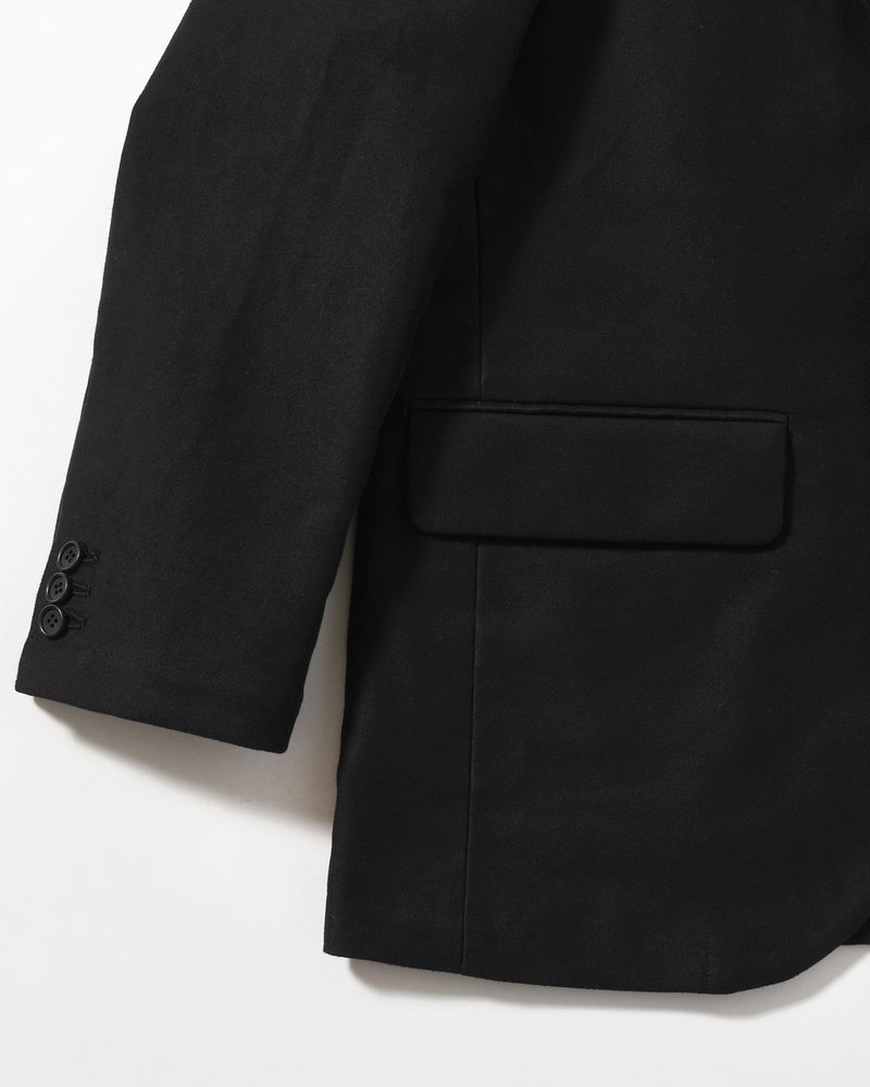 MOLE SKIN TAILORED JACKET -BLACK-