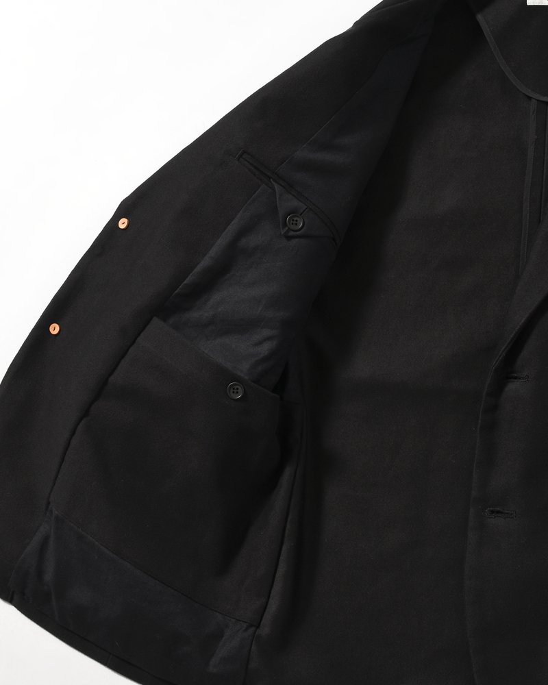 MOLE SKIN TAILORED JACKET -BLACK-