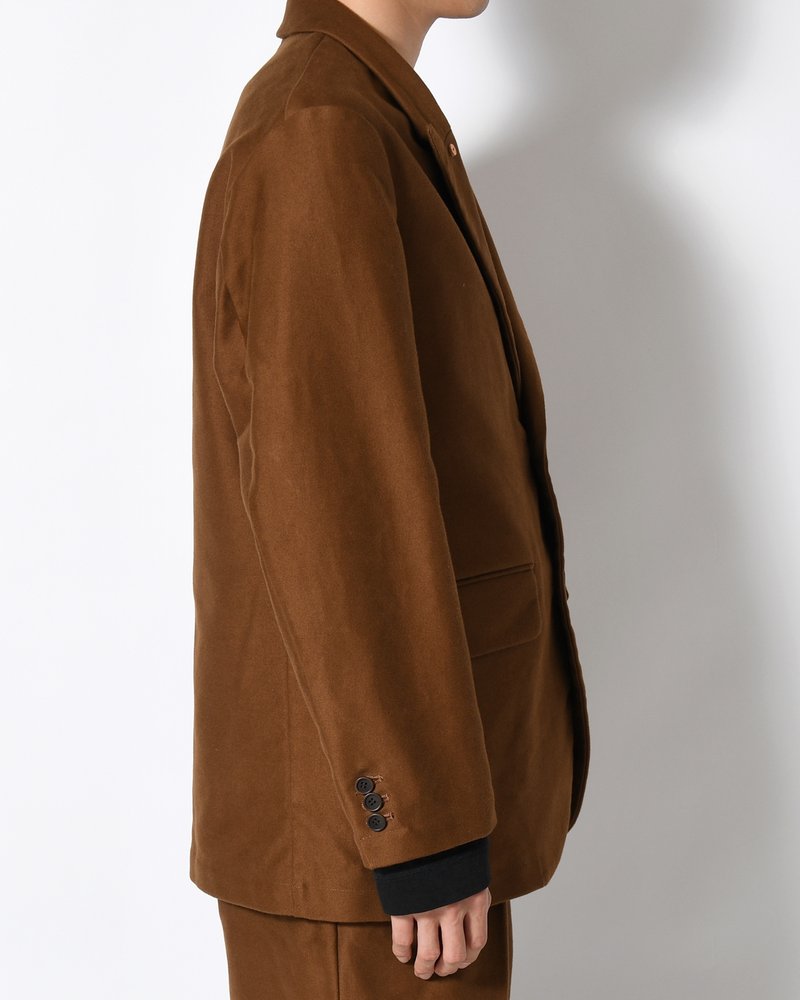 MOLE SKIN TAILORED JACKET -BROWN-