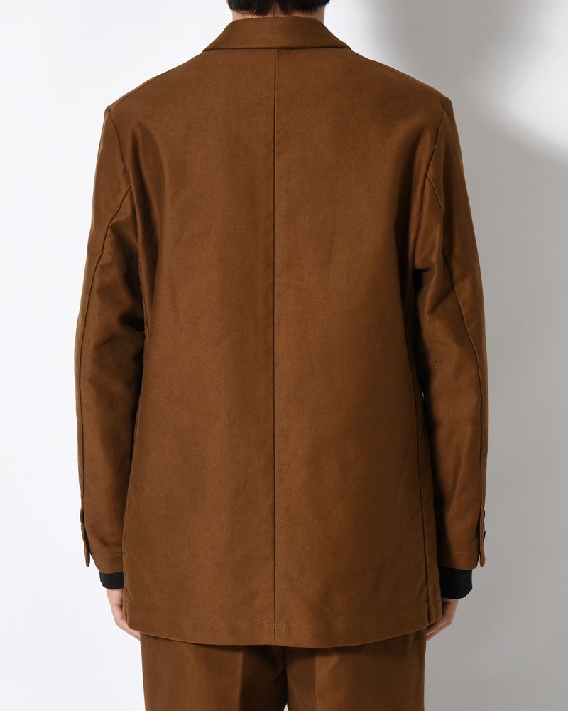MOLE SKIN TAILORED JACKET -BROWN-