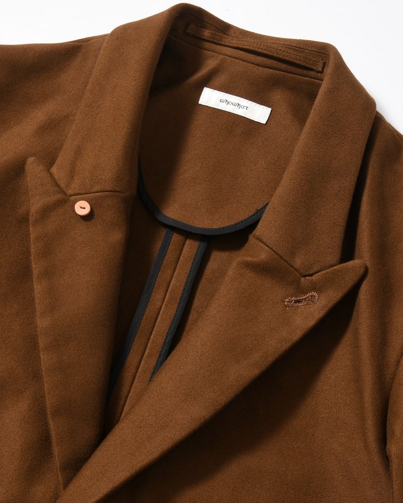 MOLE SKIN TAILORED JACKET -BROWN-