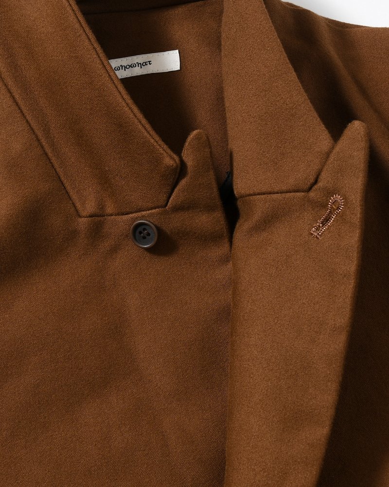 MOLE SKIN TAILORED JACKET -BROWN-