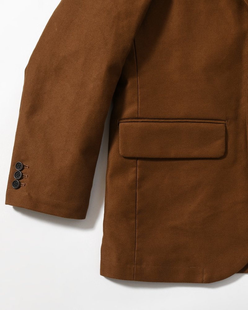 MOLE SKIN TAILORED JACKET -BROWN-