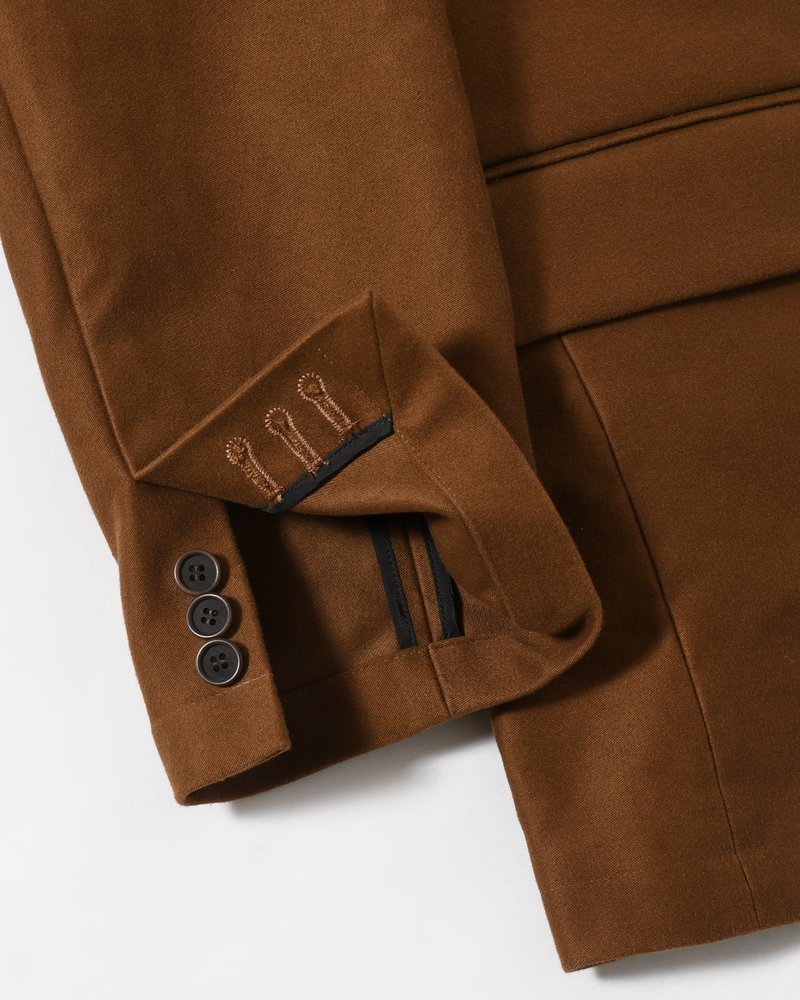 MOLE SKIN TAILORED JACKET -BROWN-
