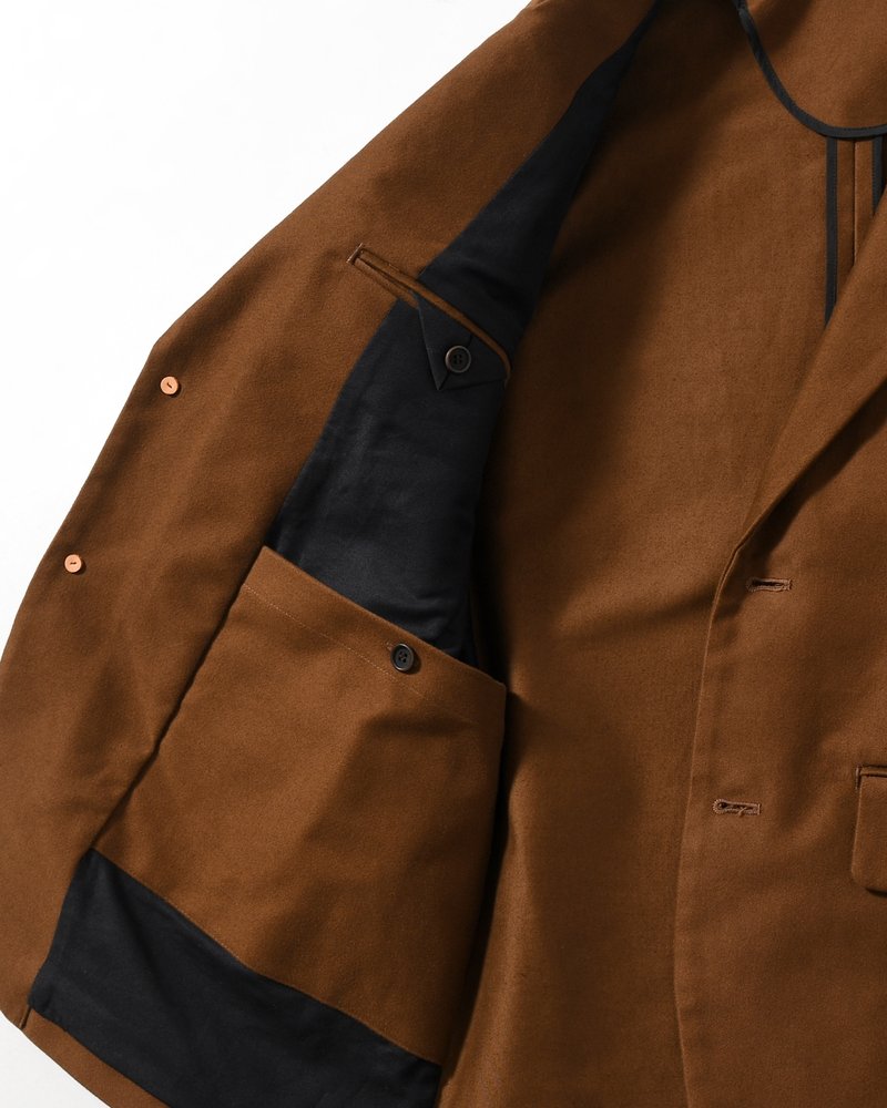 MOLE SKIN TAILORED JACKET -BROWN-