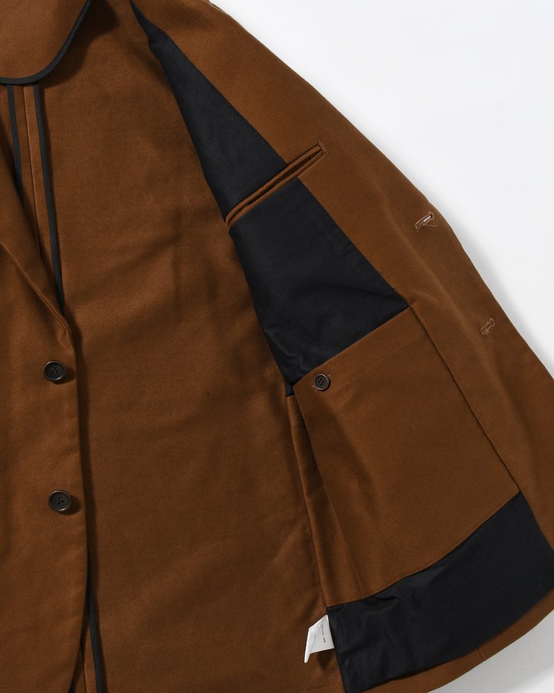 MOLE SKIN TAILORED JACKET -BROWN-