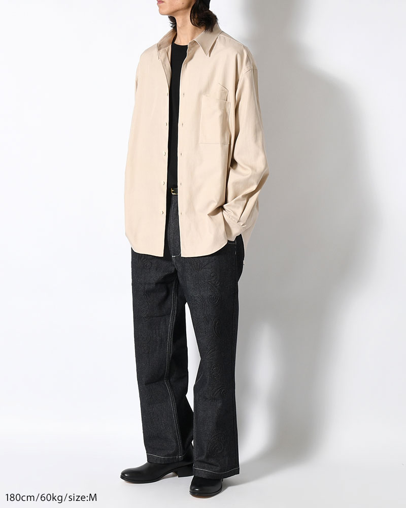 ORIGAMI POCKET SHIRT (LONG SLEEVE) -BEIGE-