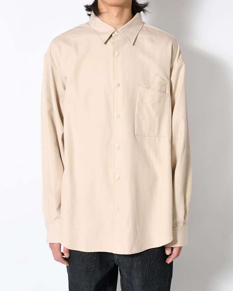 ORIGAMI POCKET SHIRT (LONG SLEEVE) -BEIGE-