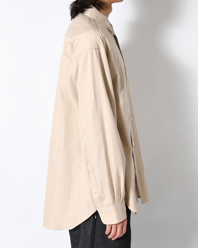 ORIGAMI POCKET SHIRT (LONG SLEEVE) -BEIGE-
