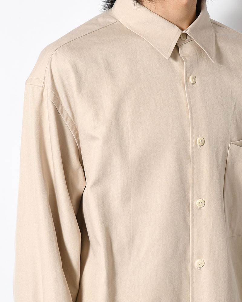 ORIGAMI POCKET SHIRT (LONG SLEEVE) -BEIGE-