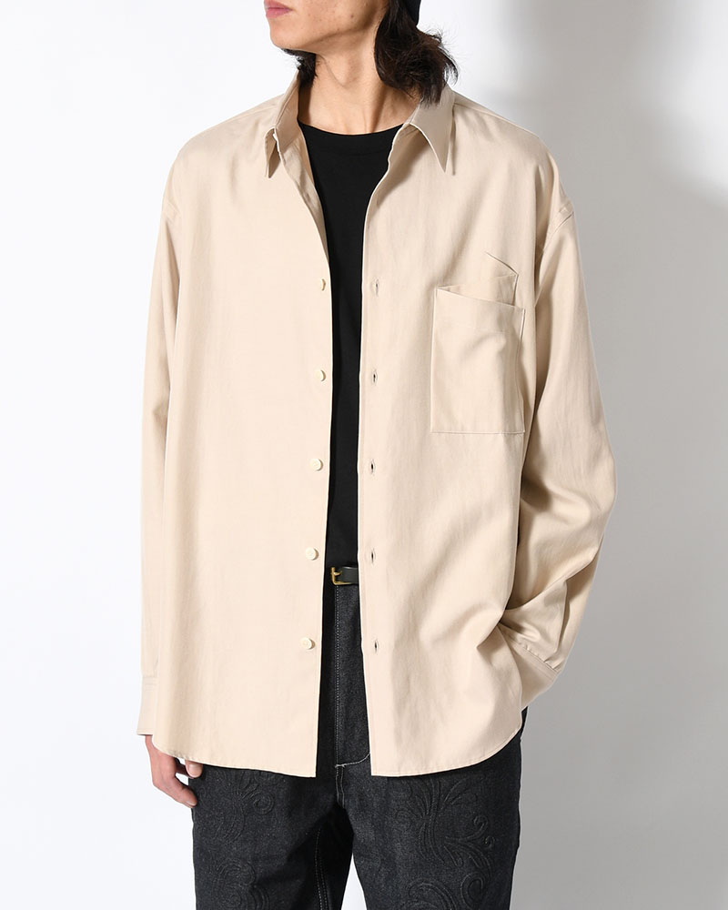 ORIGAMI POCKET SHIRT (LONG SLEEVE) -BEIGE-