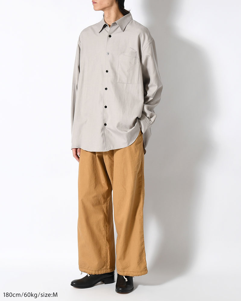 ORIGAMI POCKET SHIRT (LONG SLEEVE) -LIGHT GRAY-