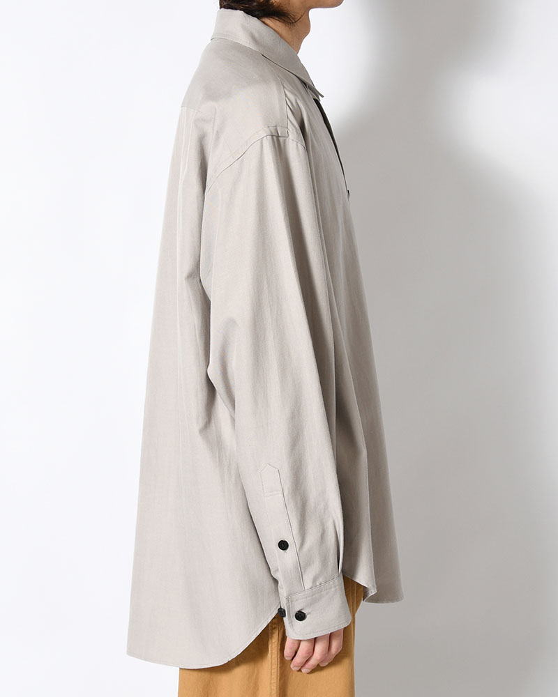 ORIGAMI POCKET SHIRT (LONG SLEEVE) -LIGHT GRAY-