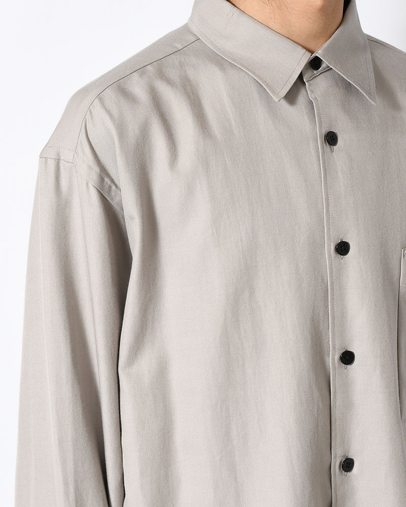 ORIGAMI POCKET SHIRT (LONG SLEEVE) -LIGHT GRAY-