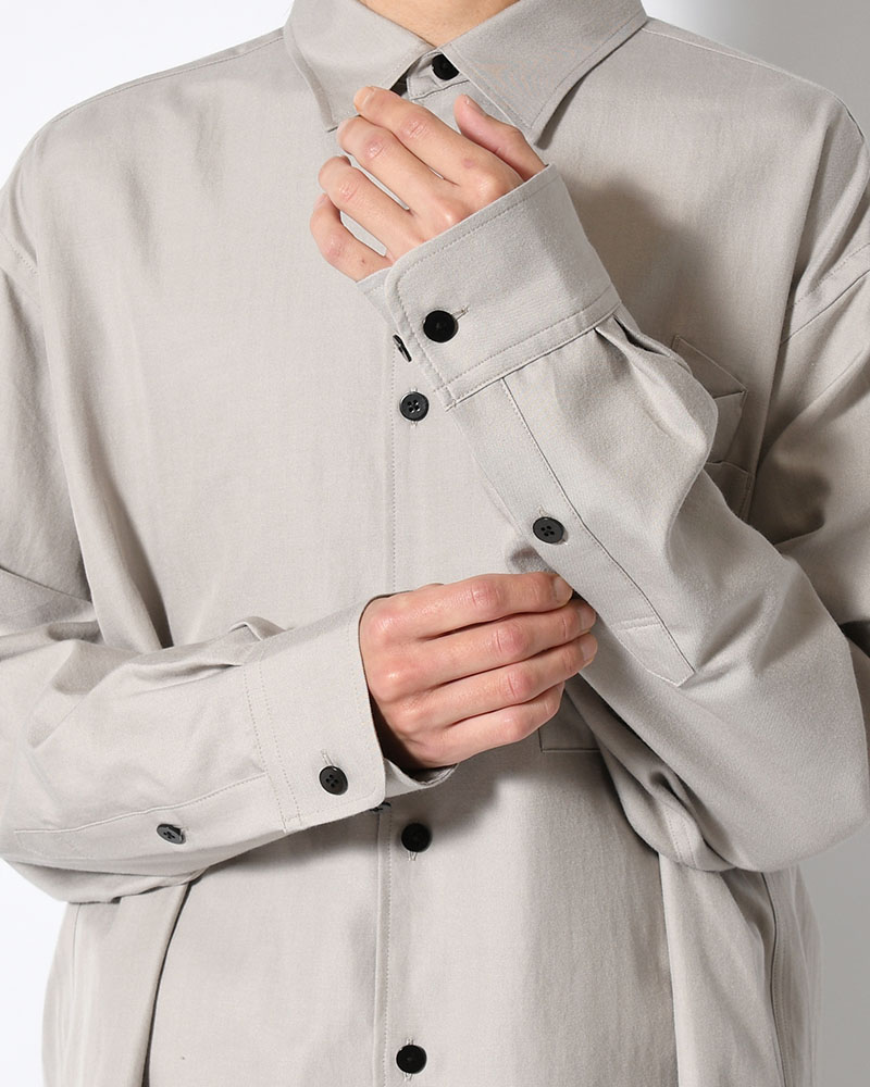 ORIGAMI POCKET SHIRT (LONG SLEEVE) -LIGHT GRAY-