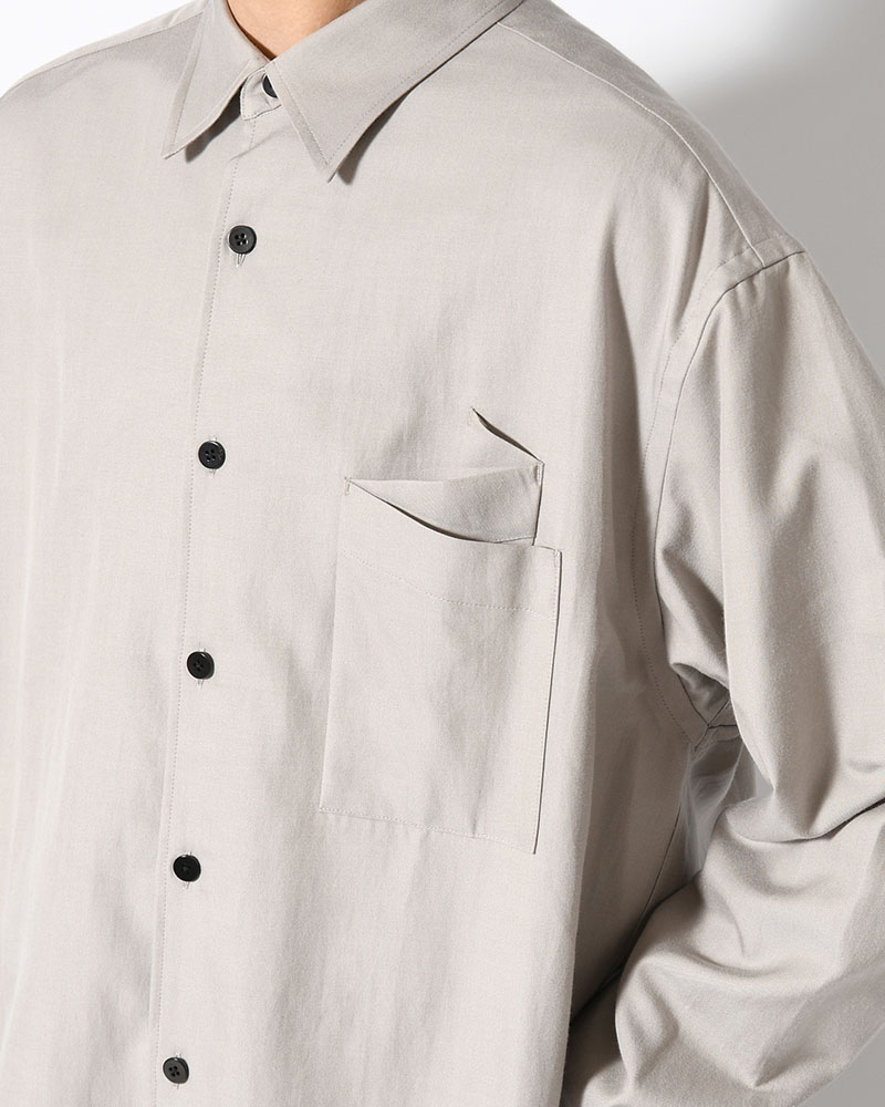 ORIGAMI POCKET SHIRT (LONG SLEEVE) -LIGHT GRAY-