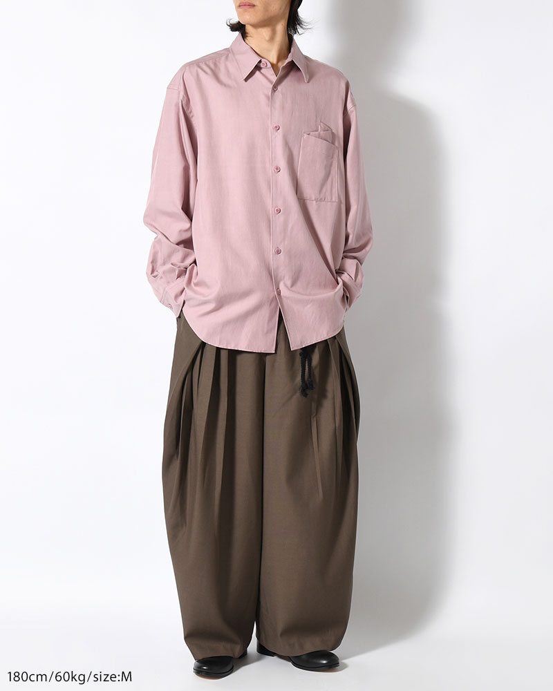 ORIGAMI POCKET SHIRT (LONG SLEEVE) -DARK PINK-