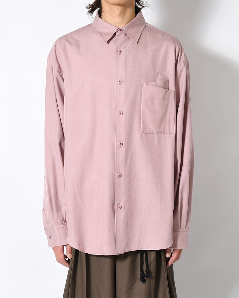 ORIGAMI POCKET SHIRT (LONG SLEEVE) -DARK PINK-