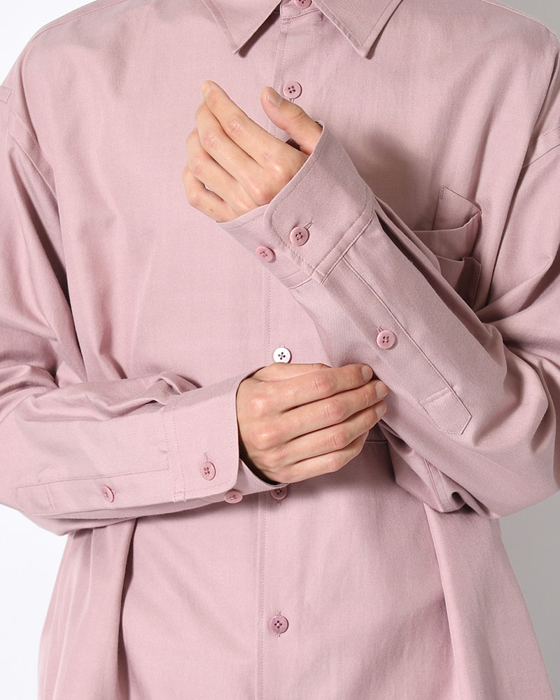 ORIGAMI POCKET SHIRT (LONG SLEEVE) -DARK PINK-