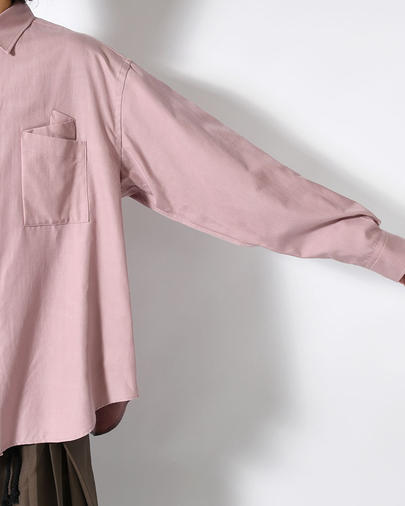 ORIGAMI POCKET SHIRT (LONG SLEEVE) -DARK PINK-