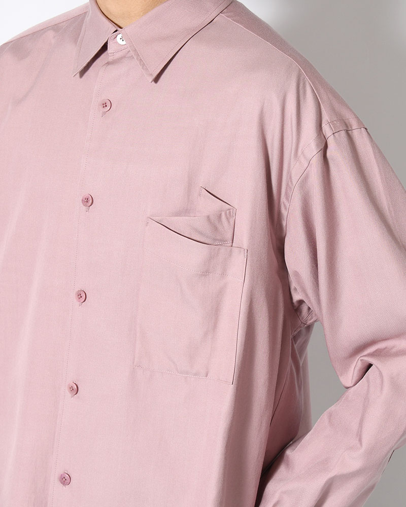 ORIGAMI POCKET SHIRT (LONG SLEEVE) -DARK PINK-