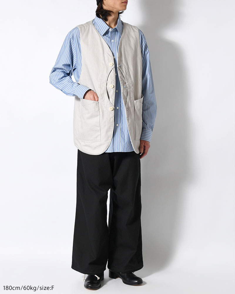 12oz DENIM VEST -LIGHT GRAY-