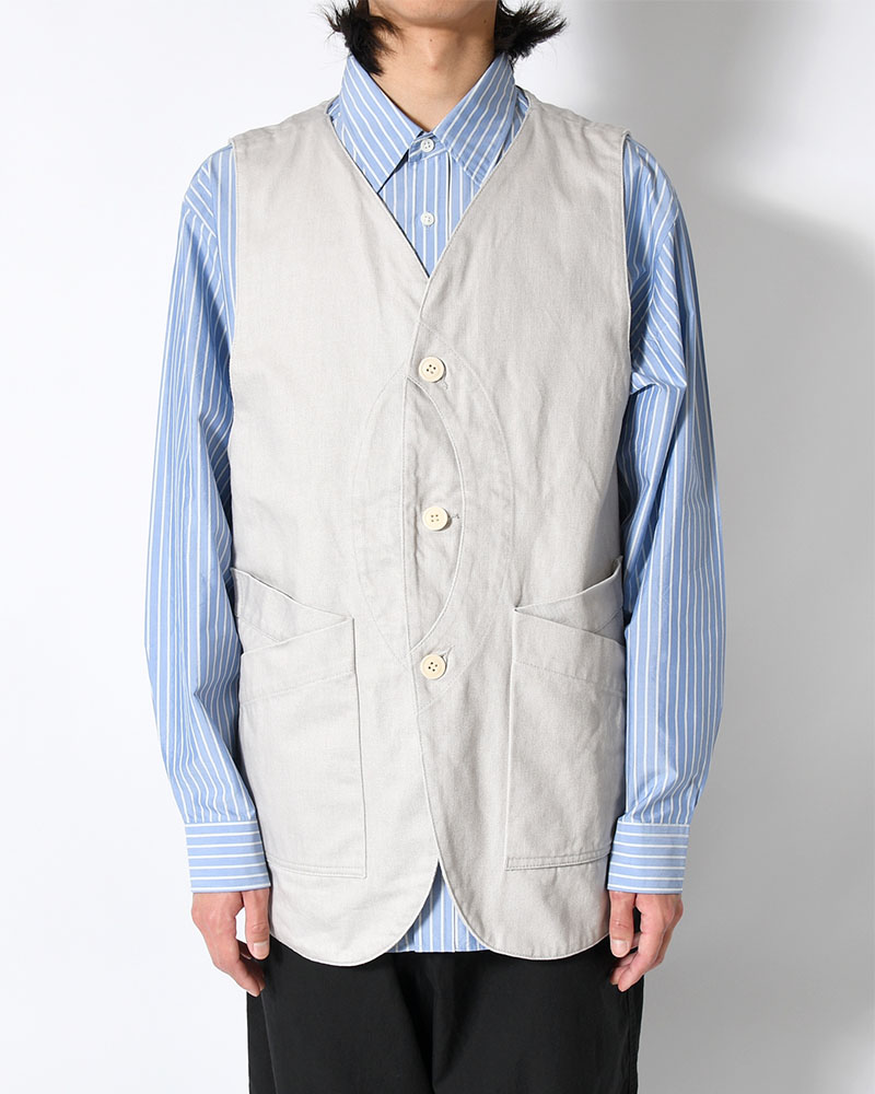 12oz DENIM VEST -LIGHT GRAY-