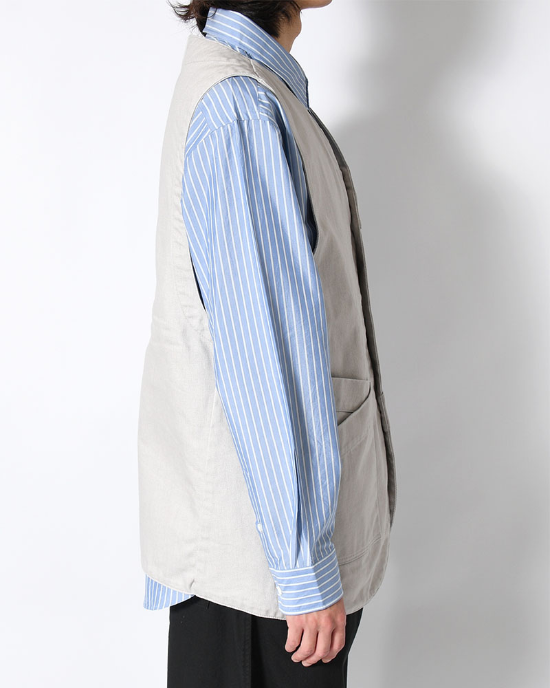 12oz DENIM VEST -LIGHT GRAY-