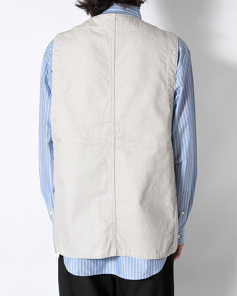 12oz DENIM VEST -LIGHT GRAY-