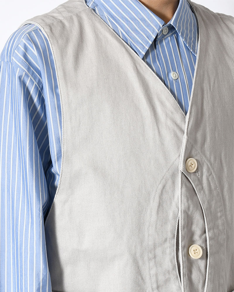 12oz DENIM VEST -LIGHT GRAY-
