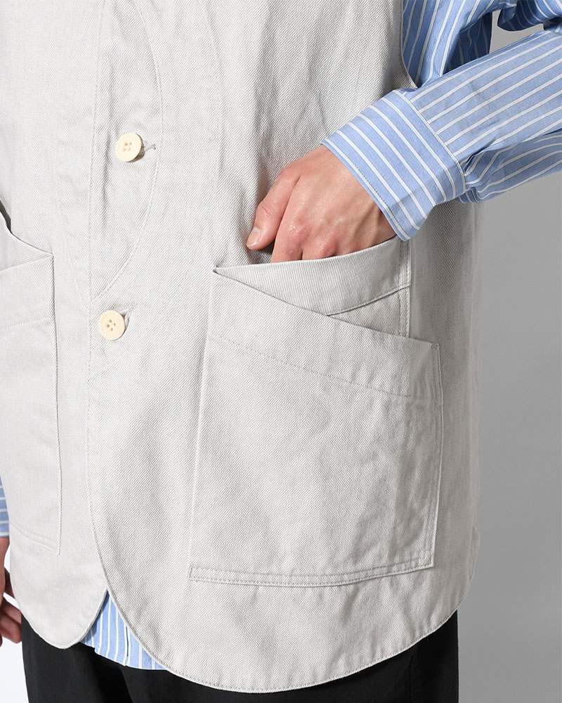 12oz DENIM VEST -LIGHT GRAY-